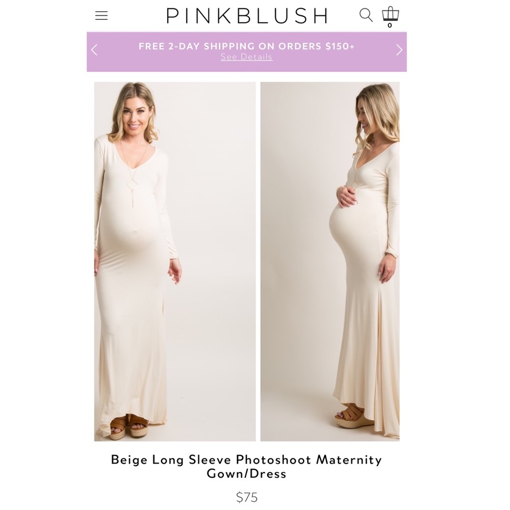 Pink blush maternity gown